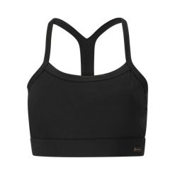 Biustonosz dla kobiet Athlecia Bloom V2. Czarne biustonosze sportowe Athlecia, bez wzorów, na fitness i siłownię. Za 156.50 zł.