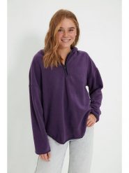 Trendyol Bluza w kolorze fioletowym rozmiar: L. Różowe bluzy z kapturem Trendyol, l, bez wzorów, z kapturem. Za 65.99 zł.