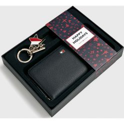 Tommy Hilfiger - Portfel skórzany + brelok Happy Holidays. Szare portfele Tommy Hilfiger, z materiału. Za 399.90 zł.