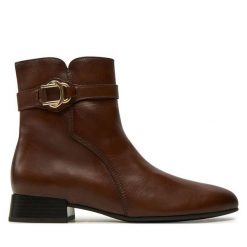 Botki Gabor. Brązowe botki Gabor, bez wzorów, bez obcasa, na płaskiej podeszwie, bez zapięcia. Za 559.99 zł.