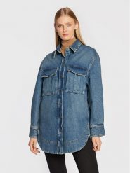 Pinko Kurtka jeansowa Ululato 1J111G A05T Niebieski Oversize. Niebieskie kurtki Pinko, s, bez wzorów, z bawełny, bez kaptura. Za 719.99 zł.