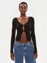 Brave Soul Kardigan LKC-273SASHAF Czarny Slim Fit. Czarne swetry Brave Soul, l, bez wzorów, z bawełny, bez ramiączek. Za 109.99 zł.