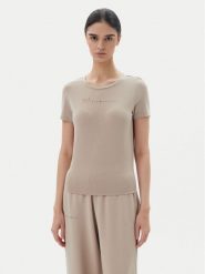 EA7 Emporio Armani T-Shirt 7W000274 AF12945 U6155 Beżowy Slim Fit. Brązowe t-shirty EA7 Emporio Armani, m, bez wzorów, z syntetyku, bez kołnierzyka, bez ramiączek. Za 259.99 zł.