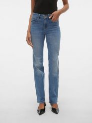 Vero Moda Dżinsy - Regular fit - w kolorze niebieskim rozmiar: L/L30. Niebieskie jeansy Vero Moda, l, z aplikacjami, ze skóry, klasyczne. Za 135.81 zł.