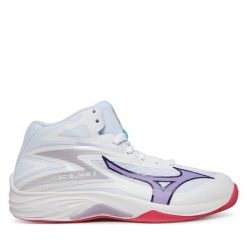 Buty halowe Mizuno. Białe buty sportowe lifestyle Mizuno, bez wzorów, bez zapięcia. Za 289.99 zł.