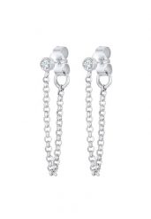 Elli Damskie kolczyki sztyfty łańcuszek Trend Geo z kryształem w srebrze próby 925 sterling silver Kolczyki 1 ct. Szare kolczyki Elli, srebrne. Za 248.99 zł.