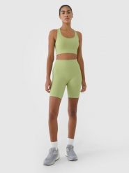 4F Legginsy kolarki bezszwowe treningowe damskie - zielone M/L. Zielone legginsy 4f, l, bez wzorów, z dzianiny, z podwyższonym stanem, na fitness i siłownię. W wyprzedaży za 59.99 zł.