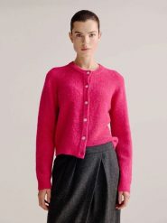 Josephine & Co Kardigan "Laurine" w kolorze różowym rozmiar: M. Różowe swetry Josephine & Co, m, bez wzorów, prążkowane, bez ramiączek. Za 195.99 zł.