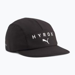 Czapka z daszkiem PUMA Hyrox Running 5 Panel. Czarne czapki z daszkiem Puma, bez wzorów, sportowe. Za 99.99 zł.