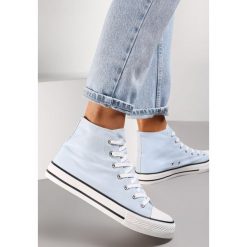 Niebieskie Trampki Echimene. Niebieskie trampki Renee, bez wzorów, z gumy, klasyczne, za kostkę, bez zapięcia. W wyprzedaży za 71.99 zł.