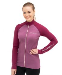 Bluza dresowa termoaktywna rozpinana damska Brubeck Athletic. Fioletowe bluzy Brubeck, l, bez wzorów, z dresówki, bez kaptura, do biegania. Za 239.99 zł.
