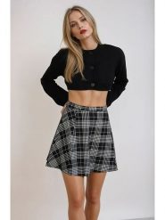 Monki Spódnica w kolorze czarnym rozmiar: 34. Czarne spódnice Monki, bez wzorów, mini, rozkloszowane. Za 39.49 zł.
