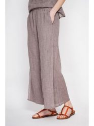 Le Jardin du Lin Lniane kuloty w kolorze brązowym rozmiar: 38. Brązowe spodnie materiałowe Le jardin du lin, bez wzorów, ze lnu, z podwyższonym stanem. Za 130.99 zł.