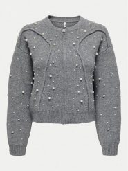 ONLY Kardigan Franka 15334886 Szary Oversize. Szare swetry ONLY, l, bez wzorów, z syntetyku, bez ramiączek. Za 149.99 zł.