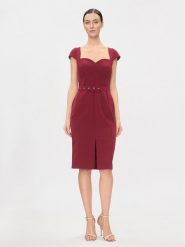 Rinascimento Sukienka koktajlowa CFC0116209003 Bordowy Slim Fit. Czerwone sukienki Rinascimento, l, bez wzorów, z syntetyku, wizytowe, bez kołnierzyka, bez ramiączek. Za 249.99 zł.