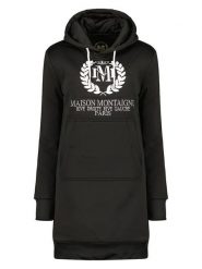 Maison Montaigne Sukienka dresowa "Giqueen" w kolorze czarnym rozmiar: XXL. Czarne sukienki Maison Montaigne, xxl, bez wzorów, z dresówki, bez kołnierzyka, bez ramiączek, mini. Za 92.21 zł.