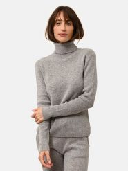 Just Cashmere Kaszmirowy sweter "Lanais" w kolorze szarym rozmiar: S. Szare swetry Just Cashmere, s, bez wzorów, z kaszmiru, bez ramiączek. Za 352.21 zł.