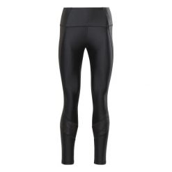 Damskie legginsy z wysokim stanem Reebok Shiny Yoga. Czarne legginsy Reebok, z aplikacjami. Za 158.00 zł.