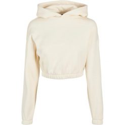 Krótka, Oversizowa Bluza Z Kapturem Dla Kobiet. Brązowe bluzy Urban Classics, l, bez wzorów, bez ramiączek, z kapturem. Za 137.99 zł.