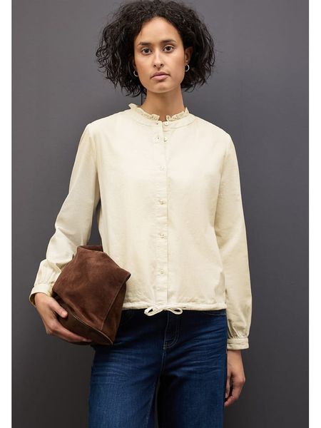 Cecil Bluzka w kolorze kremowym rozmiar: 38. Brązowe bluzki Cecil, bez wzorów, bez kołnierzyka, bez ramiączek. Za 123.25 zł.