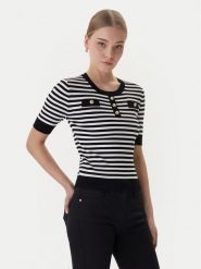 Morgan Sweter 261-MATTEA Czarny Slim Fit. Czarne swetry Morgan, s, bez wzorów, z wiskozy, bez ramiączek. Za 209.99 zł.