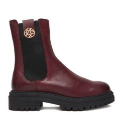 Sztyblety MEXX. Czerwone botki Mexx, bez wzorów, bez obcasa, na płaskiej podeszwie, bez zapięcia. Za 259.99 zł.