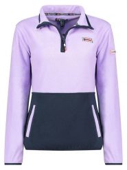 Geographical Norway Bluza polarowa "Touki" w kolorze lawendowo-granatowym rozmiar: XXL. Różowe bluzy bez kaptura Geographical Norway, xxl, bez wzorów, z polaru, bez kaptura. Za 83.81 zł.