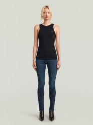 G-Star Top w kolorze czarnym rozmiar: L. Czarne topy G-Star, l, bez wzorów, retro, bez kołnierzyka, bez ramiączek. Za 72.95 zł.