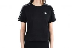 Kappa Inula T-Shirt, damski t-shirt. Czarne t-shirty sportowe Kappa, l, bez wzorów, z bawełny, bez ramiączek, na fitness i siłownię. Za 69.99 zł.
