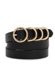 Jenny Fairy Pasek Damski 4W2-007-AW23 Czarny. Czarne paski Jenny Fairy, bez wzorów, ze skóry. Za 39.99 zł.