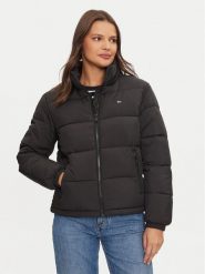 Tommy Jeans Kurtka puchowa Essential DW0DW18827 Czarny Regular Fit. Czarne kurtki Tommy Jeans, l, bez wzorów, z jeansu, bez kaptura. Za 449.99 zł.