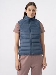 4F Bezrękawnik 4FAW23TVESF072 Niebieski Slim Fit. Niebieskie kamizelki 4f, s, bez wzorów, z syntetyku, sportowe, bez ramiączek, bez kaptura, outdoorowe. Za 129.99 zł.