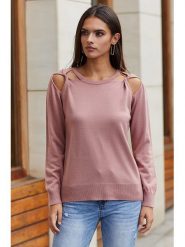 Milan Kiss Sweter w kolorze jasnoróżowym rozmiar: S. Różowe swetry Milan Kiss, s, bez wzorów, bez ramiączek. Za 158.29 zł.