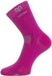 Skarpety merino WKS. Czerwone skarpetki LASTING, bez wzorów, z elastanu. Za 51.00 zł.