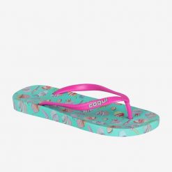 Damskie klapki Coqui. Czerwone klapki Coqui, bez wzorów, z materiału, sportowe, bez obcasa, bez zapięcia. Za 126.99 zł.