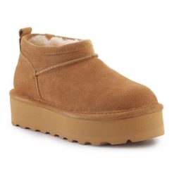 Śniegowce BearPaw retro super shorty 3051W-243 beżowe beżowy. Brązowe botki bez wzorów, z gumy, eleganckie, bez obcasa, bez zapięcia. Za 572.15 zł.