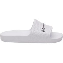 Klapki damskie Under Armour. Białe klapki Under Armour, bez wzorów, bez obcasa, bez zapięcia. Za 152.50 zł.