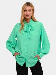 Kaffe Koszula Loren 10508188 Zielony Regular Fit. Zielone koszule Kaffe, bez wzorów, z wiskozy, bez kołnierzyka, bez ramiączek. Za 129.99 zł.