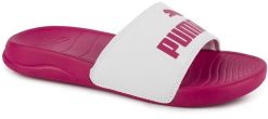 Damskie klapki sportowe na basen plażę PUMA POPCAT 20. Białe klapki Puma, bez wzorów, z materiału, klasyczne, bez obcasa, bez zapięcia. Za 69.00 zł.