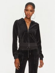 Juicy Couture Bluza Robyn JCSEBJ007 Czarny Slim Fit. Czarne bluzy Juicy Couture, xl, bez wzorów, z syntetyku, bez kaptura. Za 179.99 zł.