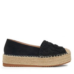 Espadryle DeeZee. Czarne espadryle DeeZee, bez wzorów, bez obcasa. Za 139.99 zł.