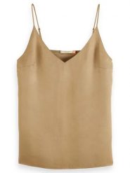 Scotch & Soda Top w kolorze beżowym rozmiar: S. Brązowe topy Scotch & Soda, s, bez wzorów, z wiskozy, bez kołnierzyka, bez ramiączek. Za 109.78 zł.
