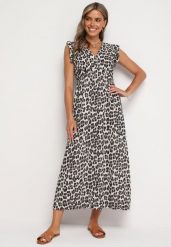 Brązowa Bawełniana Sukienka Boho Wiązana z Tyłu Brynivia. Brązowe sukienki Born2be, na co dzień, s, bez wzorów, z bawełny, boho, bez kołnierzyka, bez ramiączek, maxi, proste. W wyprzedaży za 110.49 zł.