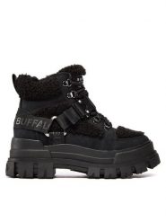 Buffalo Trapery Aspha Com Mid Warm 1622328 Czarny. Czarne traperki Buffalo, bez wzorów, ze skóry, bez obcasa, bez zapięcia. Za 699.99 zł.