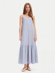 United Colors Of Benetton Sukienka letnia 4SZRDV0B8 Niebieski Relaxed Fit. Niebieskie sukienki United Colors Of Benetton, m, bez wzorów, z bawełny, bez kołnierzyka, bez ramiączek. Za 279.99 zł.