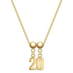 Glanzstücke München Komplet (łańcuszek + charm) Cyfra 20 Srebro wysokiej próby Żółte złoto Naszyjniki 1 ct Damski. Żółte naszyjniki Glanzstücke München, z materiału, pozłacane. Za 169.99 zł.