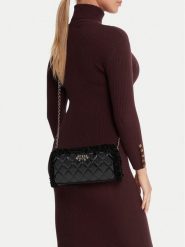 Guess Torebka Cristi Mini HWTG81 39720 Czarny. Czarne kopertówki Guess, z aplikacjami, ze skóry, wizytowe, bez dodatków. Za 289.99 zł.