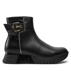 Botki Liu Jo. Czarne botki Liu Jo, bez wzorów, bez obcasa, na płaskiej podeszwie, bez zapięcia. Za 619.99 zł.