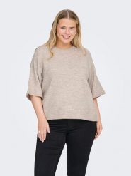 ONLY Carmakoma Sweter w kolorze beżowym rozmiar: M-46/48. Brązowe swetry Only Carmakoma, m, bez wzorów, bez ramiączek. Za 109.95 zł.