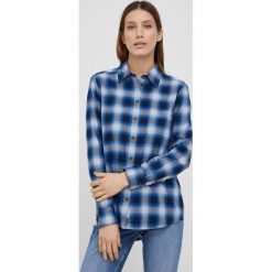 Tommy Hilfiger Koszula bawełniana damska regular z kołnierzykiem klasycznym. Niebieskie koszule Tommy Hilfiger, bez wzorów, z bawełny, klasyczne, bez kołnierzyka, bez ramiączek. W wyprzedaży za 219.99 zł.